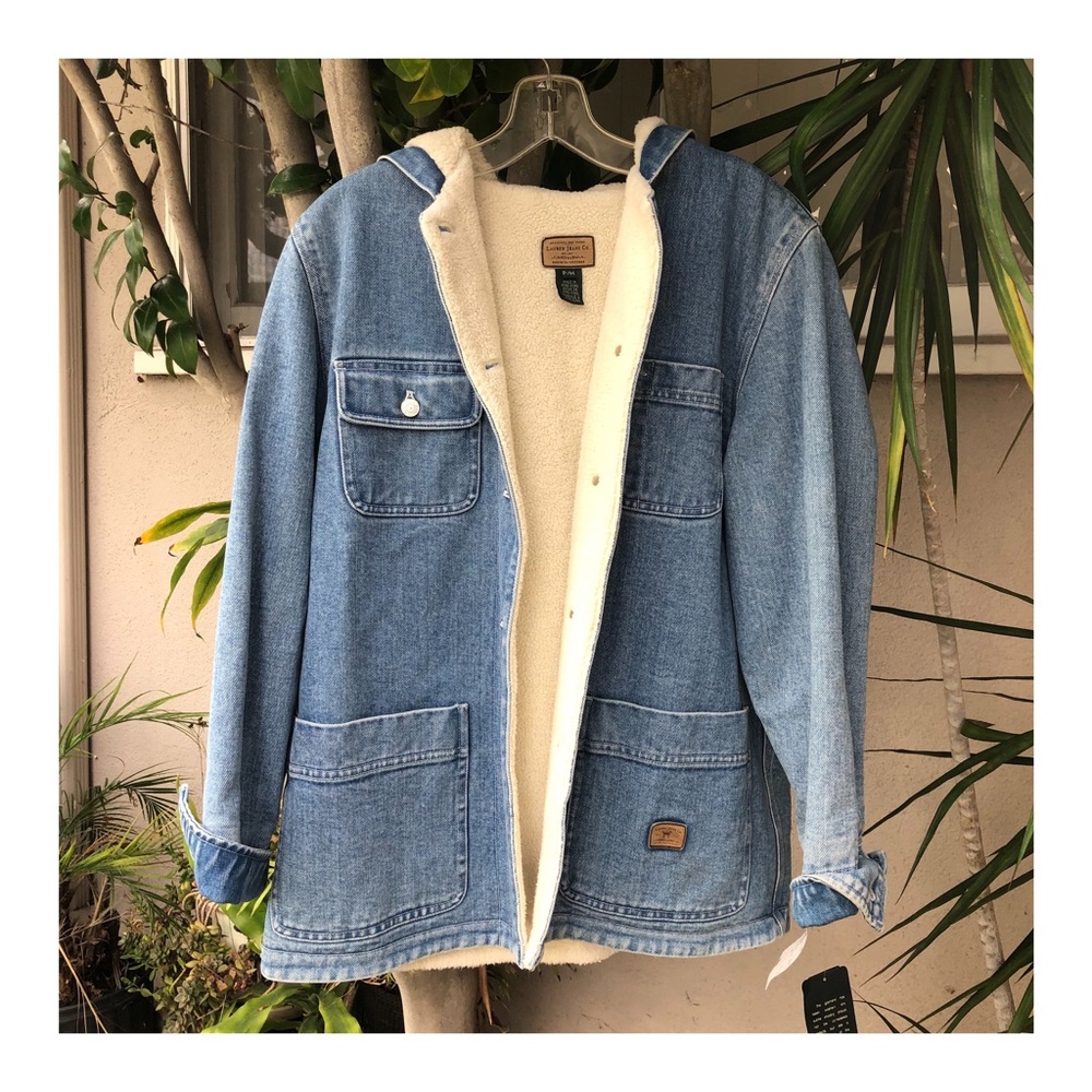 NWT Vintage Ralph Lauren Sherpa Lined Denim Jacket